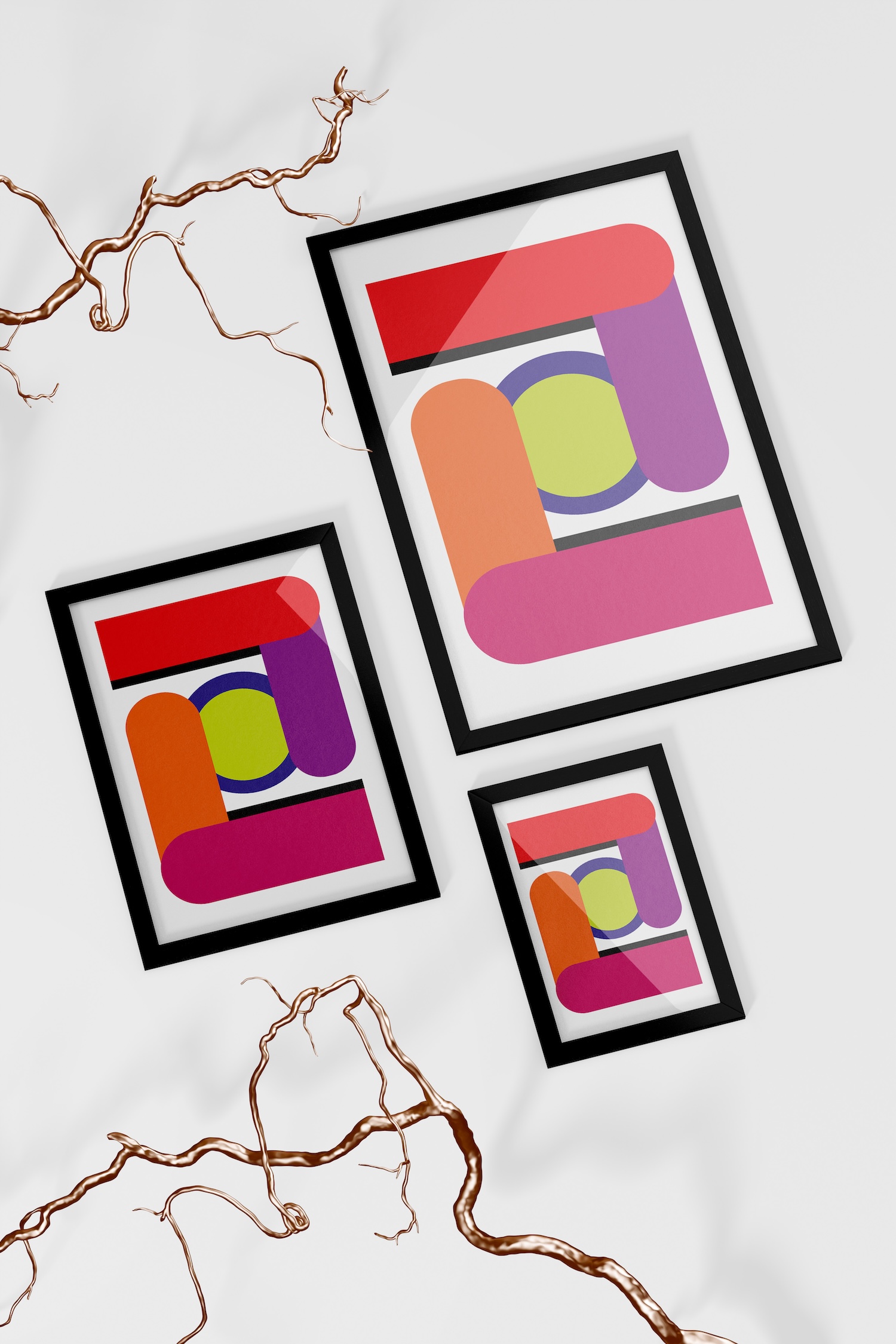 Directional geometric abstraction artwork by Dani Webb_black abstract artist at itsdaniwebb.com