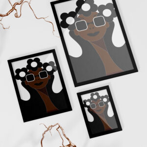 Flower Girl Vector Artwork by Dani Webb_black abstract artist at itsdaniwebb.com